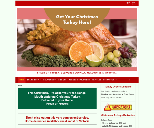 Order delicious Christmas turkey for delivery in Melbourne.