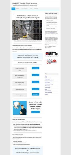 Forklift and plant training services in Scotland.