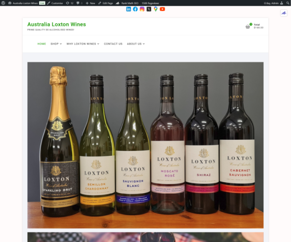 Assorted bottles of non-alcoholic Loxton wines