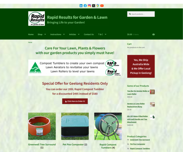 Garden products for healthy lawn and plants